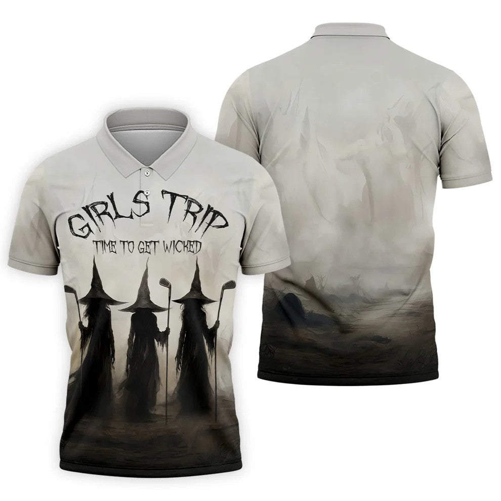 Girls Trip Time To Get Wicked Golf Polo Shirt, Men's Golf Shirt, Hawaiian Golf Shirt
