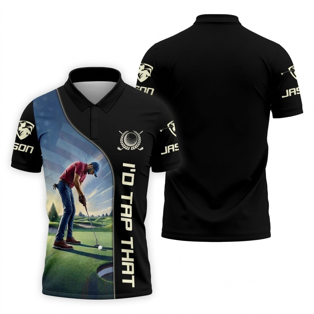 I'd Tap That 250th Anniversary Patriotic Golf Shirt, 4th Of July Golf Shirts For Men