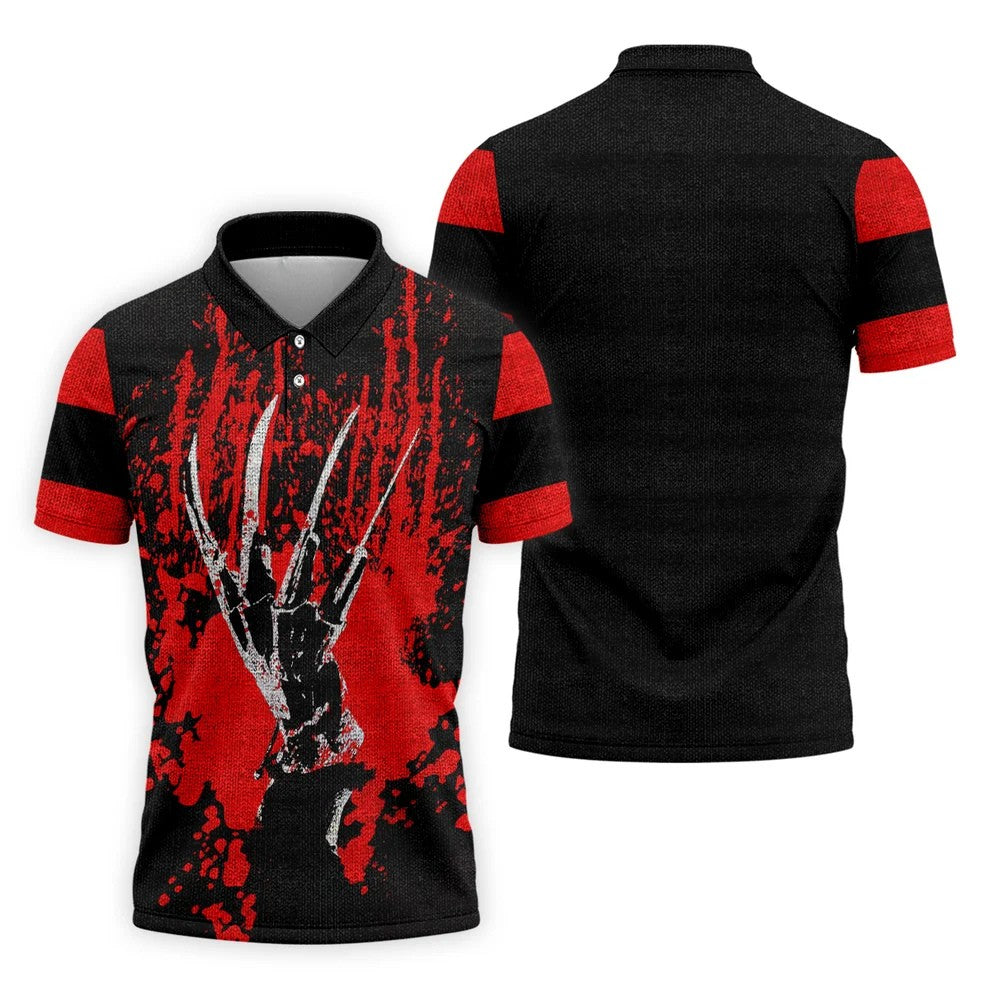 Horror Hand Golf Tops For Men, Horror Movie Golf Polos, Halloween Golf Shirt, Gift For Golfer