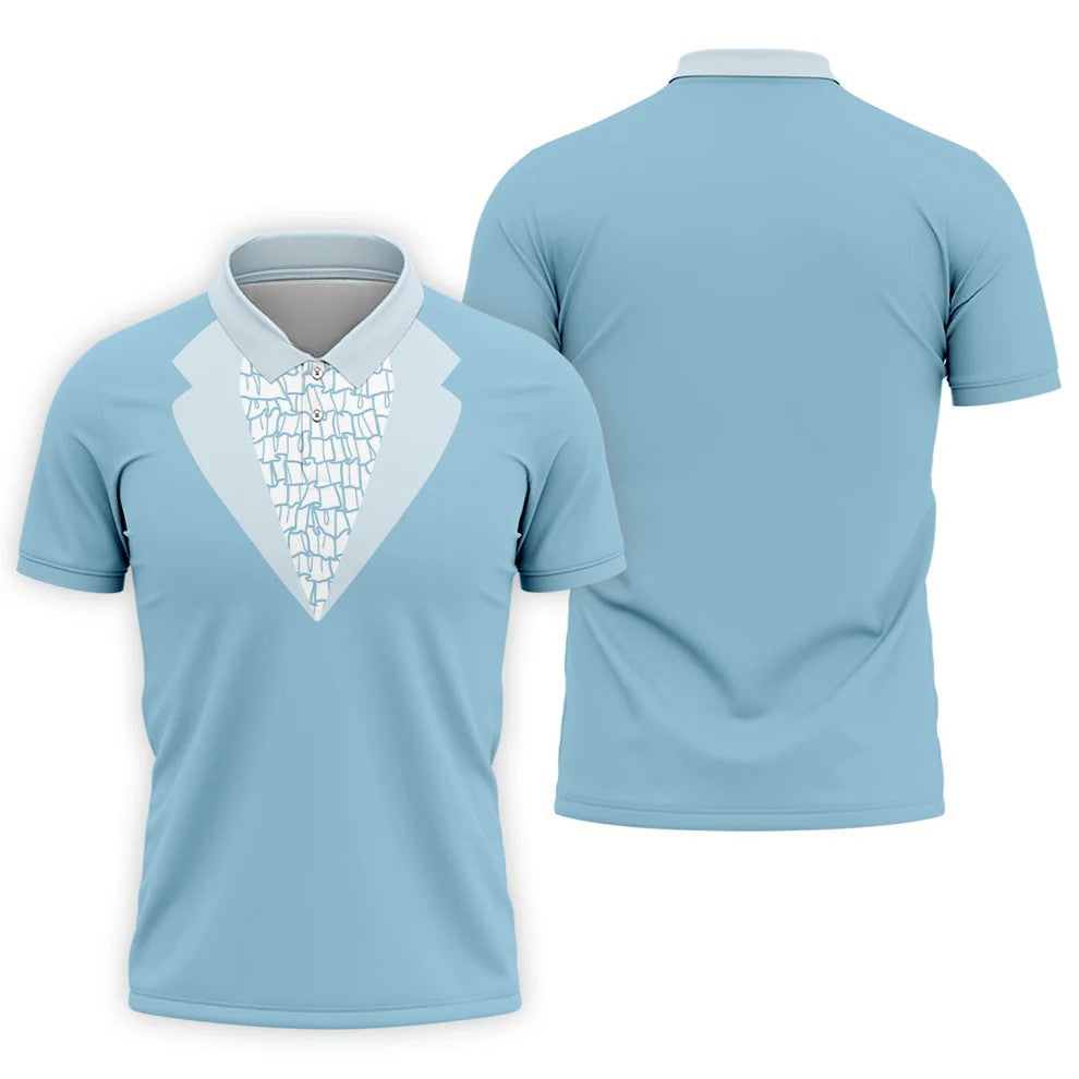 Light Blue Tuxedo Men's Funny Golf Shirts, Father's Day Golf Shirt, Golf Gift For Dad