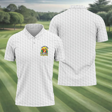 White Tropical Parrot Happy Retirement Golf Polo Shirt, Hawaiian Golf Shirt, Mens Golf Shirts