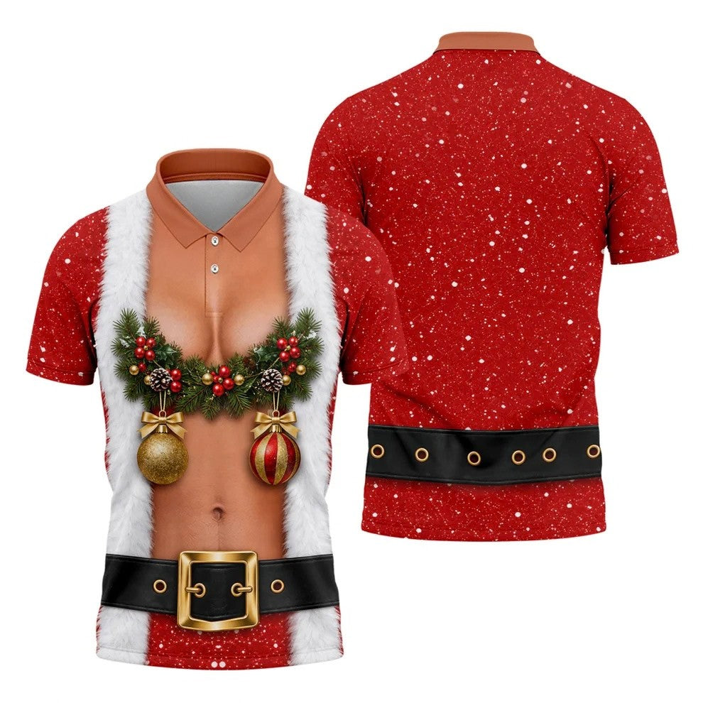 Funny Ornament Garland Christmas Golf Shirt, Mens Golf Shirts, Polo Shirts For Men