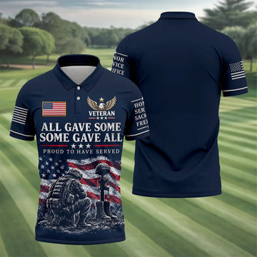 All Gave Some Some Gave All Polo Shirt, Veterans Day Golf Shirt, Golf Shirts For Men