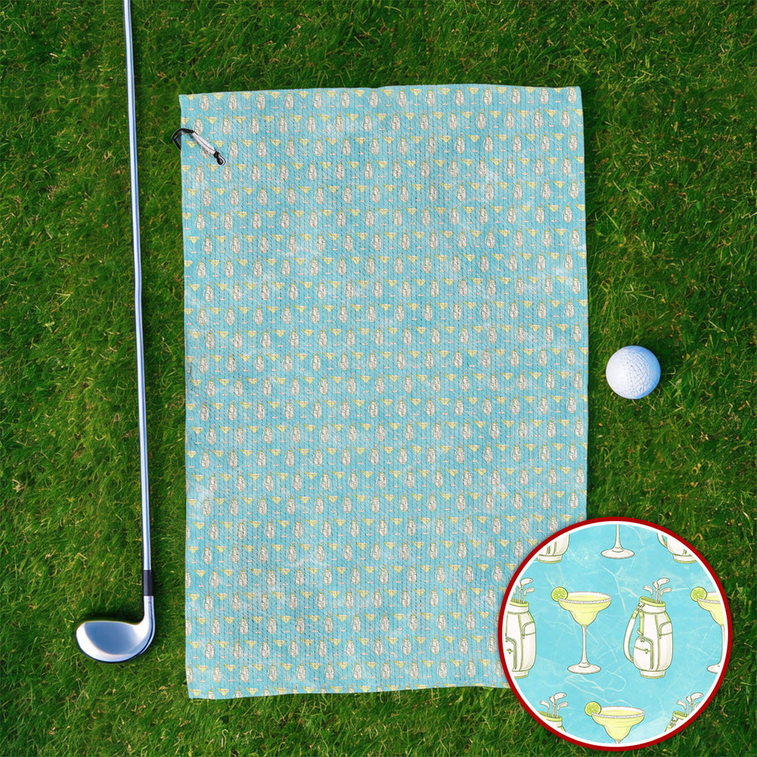 Golf & Margarita Pattern Golf Towels, Margarita Cocktail Golf Towel, Crazy Golf Gift For Golfer