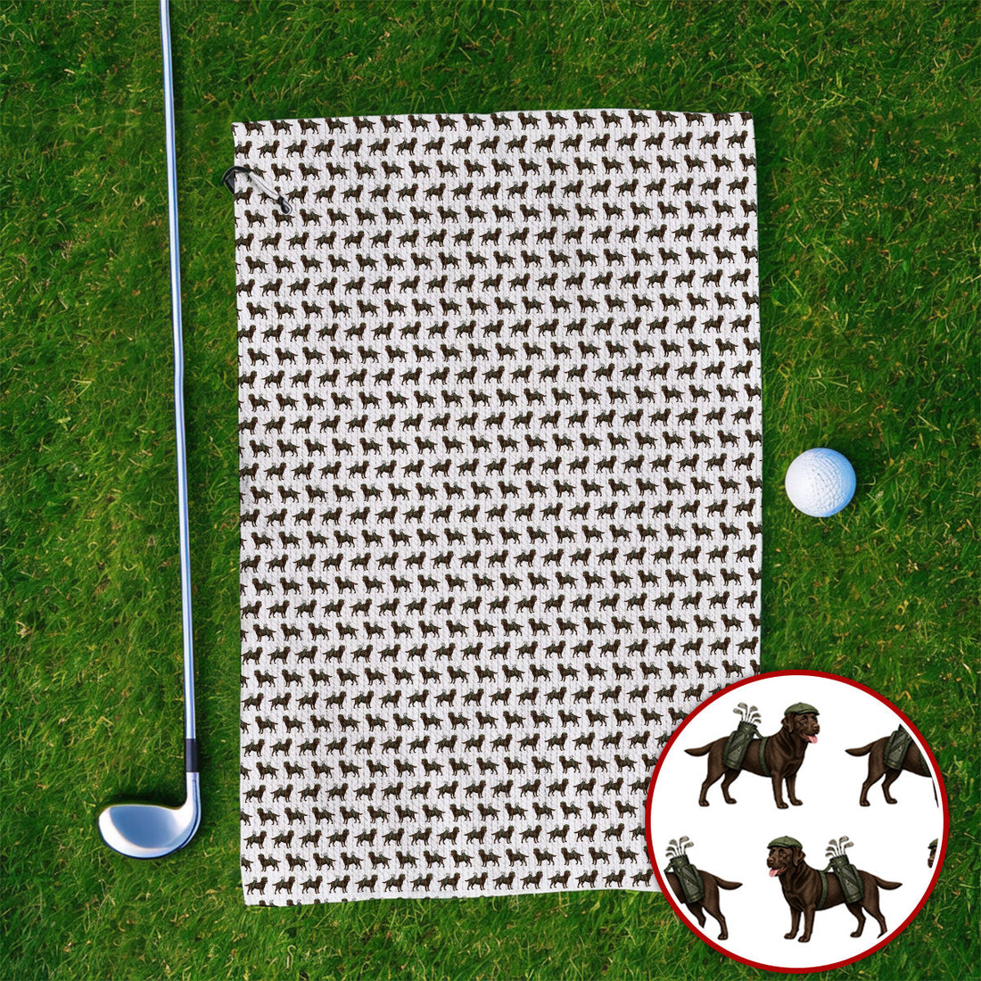Chocolate Labrador Golf Towels, Funny Dog Golf Towel, Labrador Lover Gift
