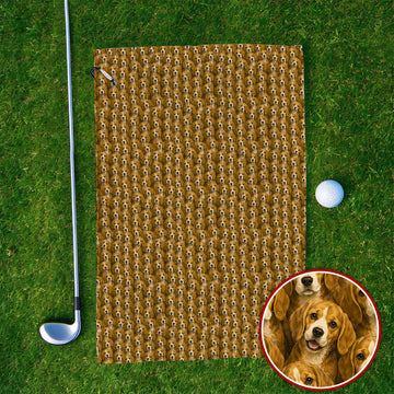 Beagle Pattern Golf Towel, Beagle Dog Golf Towels, Funny Golf Gift For Golfer