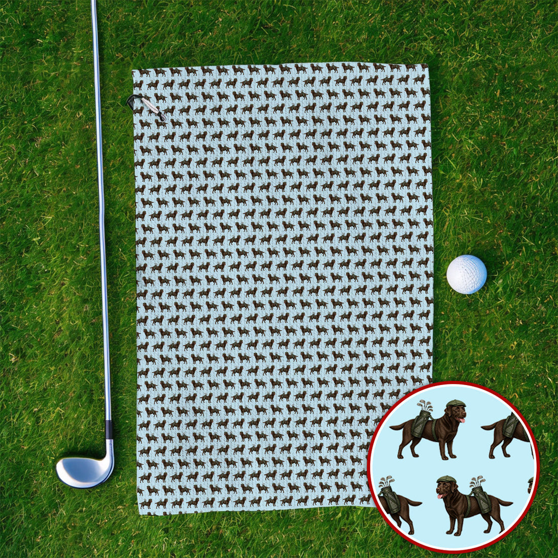 Chocolate Labrador Golf Towels, Funny Dog Golf Towel, Labrador Lover Gift
