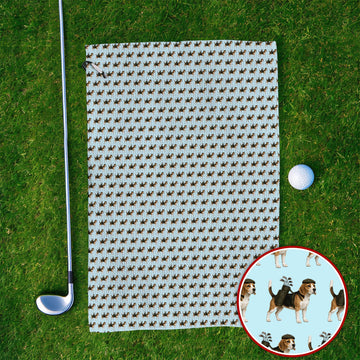 Classic Beagle Pattern Golf Towels, Beagle Dog Golf Towel, Crazy Golf Gift For Golfer