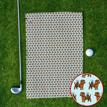 Funny Dog Pattern Golf Towel, Poodle Golf Towels, Golf Gift For Golfer