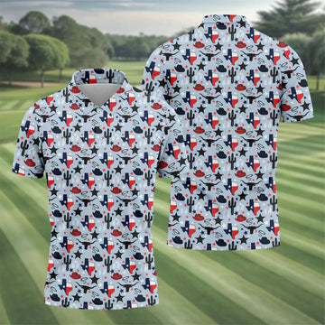 Texas Western Pattern Golf Polo Shirt, Printed Golf Shirts, Golf Polo Shirts For Men