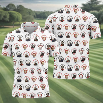 Just The Tip I Promise Horror Character Villains Golf Polo Shirt, Mens Golf Polo, Printed Golf Shirts