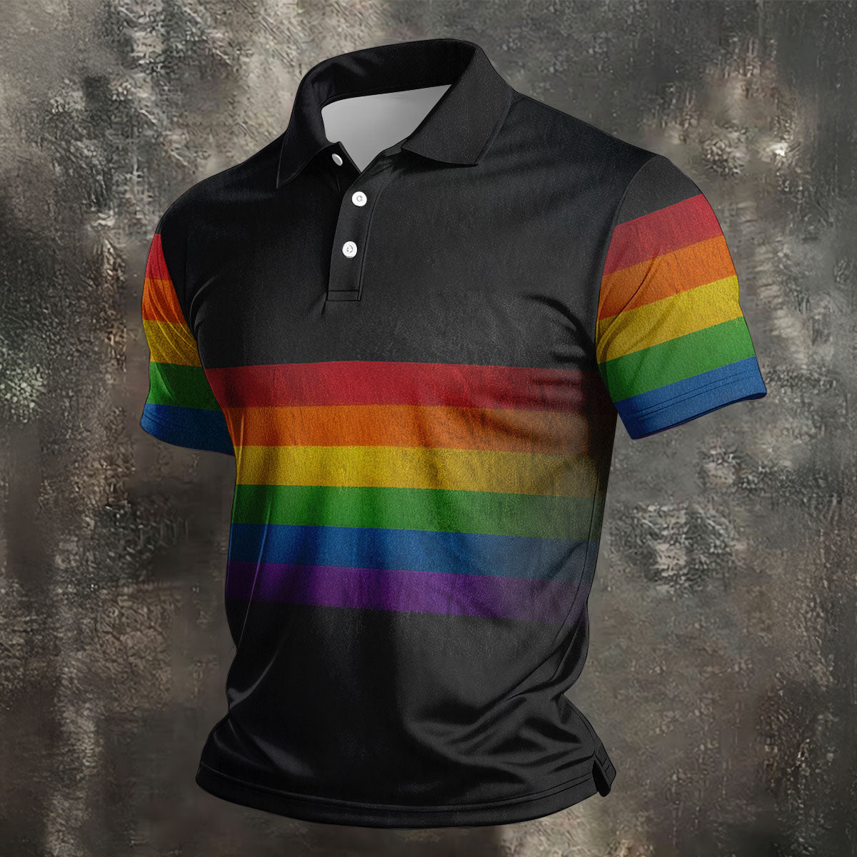 Pride Rainbow Flag Retro Golf Shirt, LGBTQ Month Polo Shirts For Men, Golf Shirts For Men