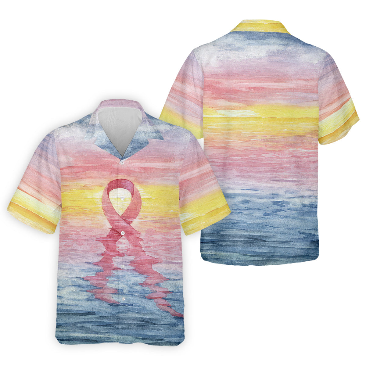Pink Ribbon Breast Cancer Men's Polo ShirtBreast Cancer Awareness Shirt, Men Golf Shirt, Golf Gift For Him