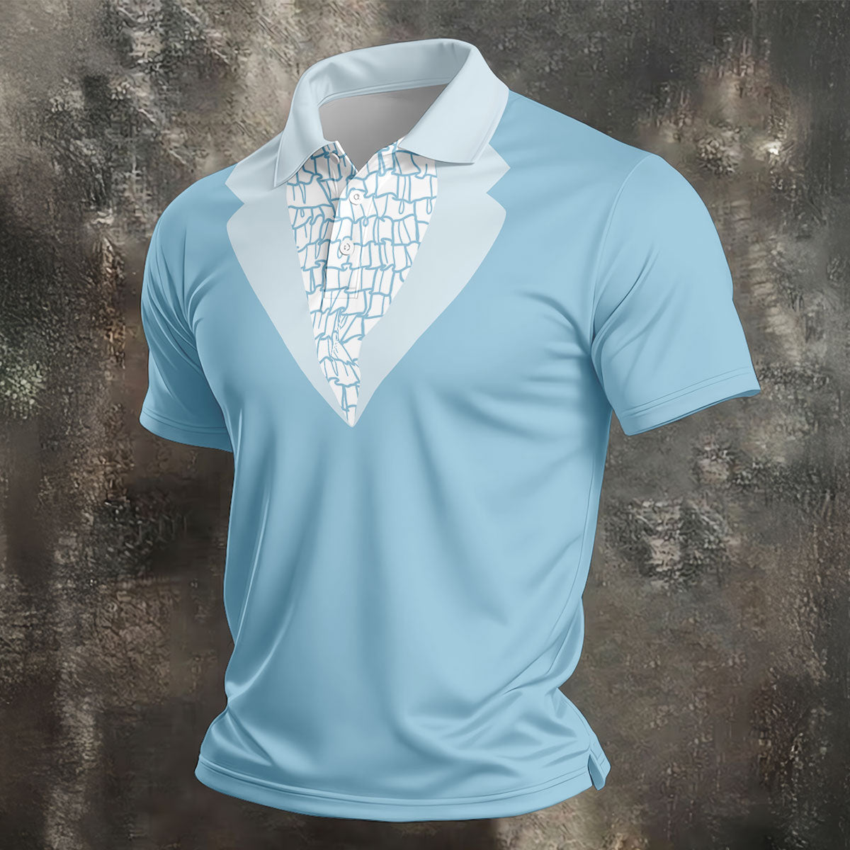 Light Blue Tuxedo Men's Funny Golf Shirts, Father's Day Golf Shirt, Golf Gift For Dad