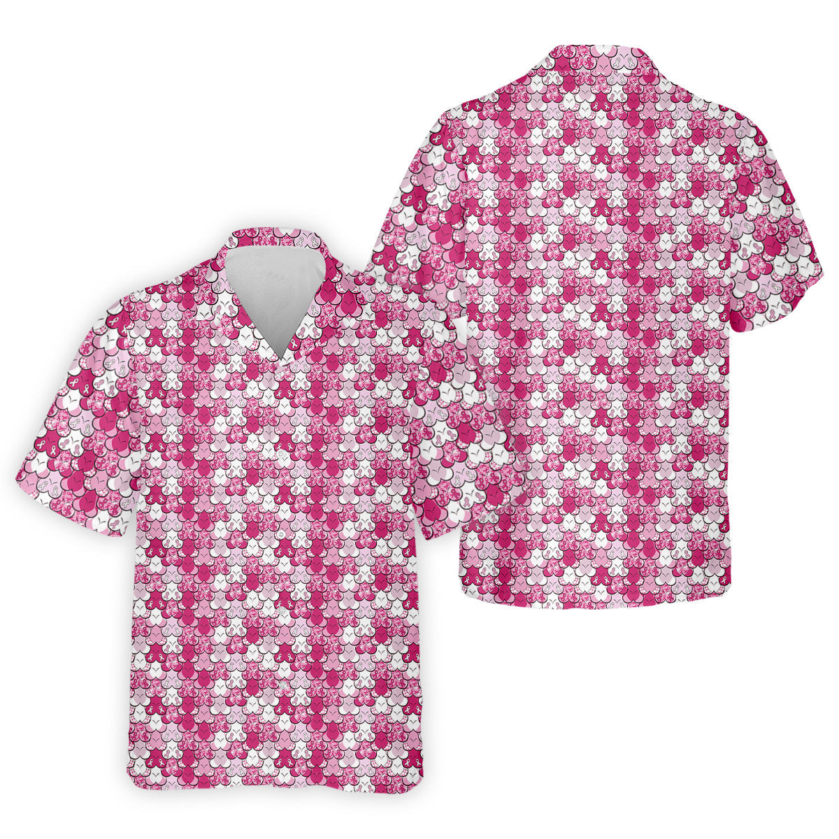 Funny Pink Ribbon Men's Polo Shirt, Breast Cancer Awareness Shirt, Pink Golf Shirt, Men Golf Gift