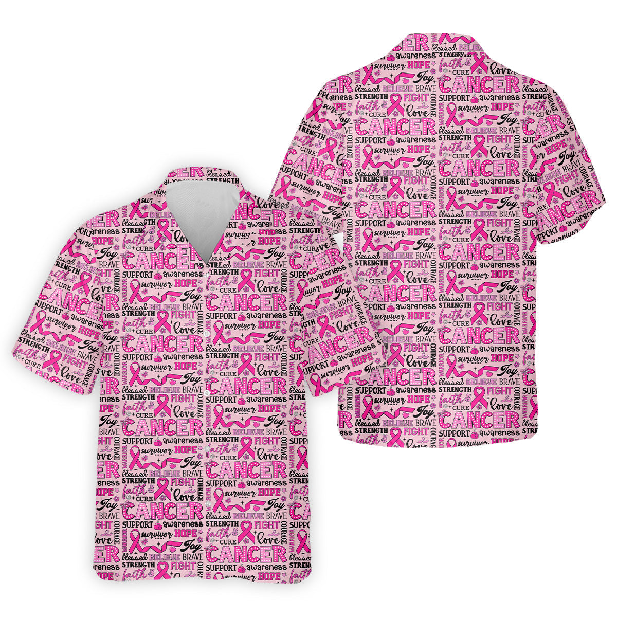 Pink Ribbon Breast Cancer Awareness Shirt, Hawaiian Golf Shirts, Golf Shirts For Men, Golfing Apparel