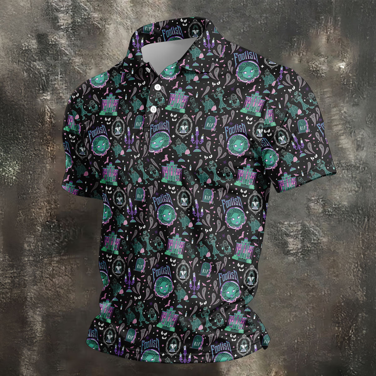 Foolish Horror Character Halloween Polo Shirt, Mens Golf Apparel, Golf Shirts For Men