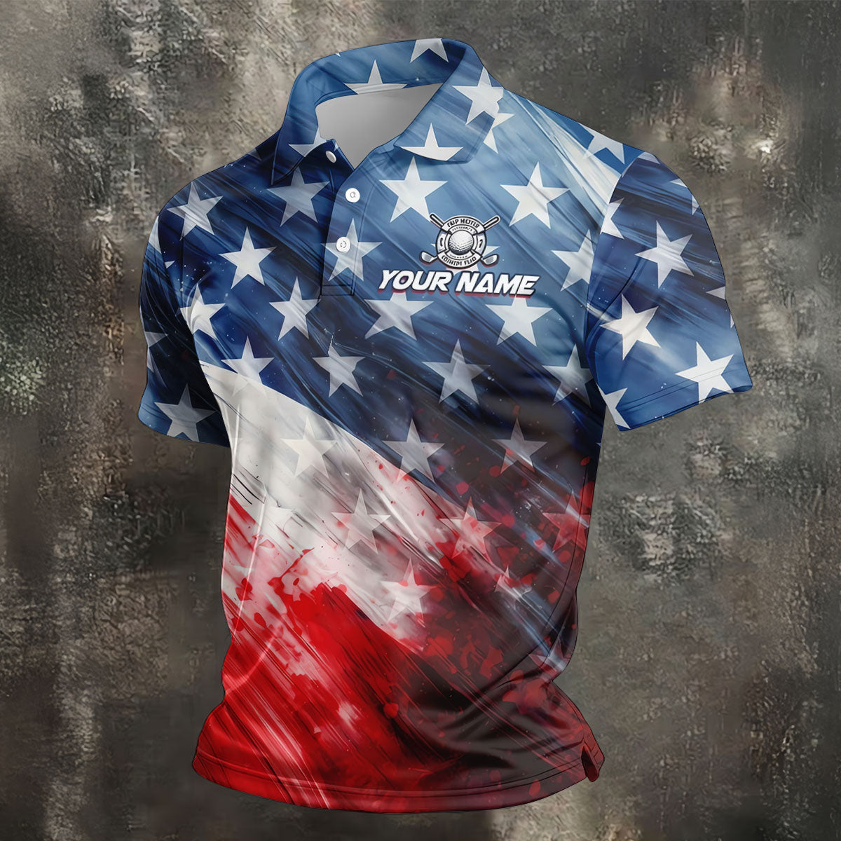 Red White Blue Gradient Art 4th Of July Patriotic Golf Shirt, 250 Years Golf Shirts For Men