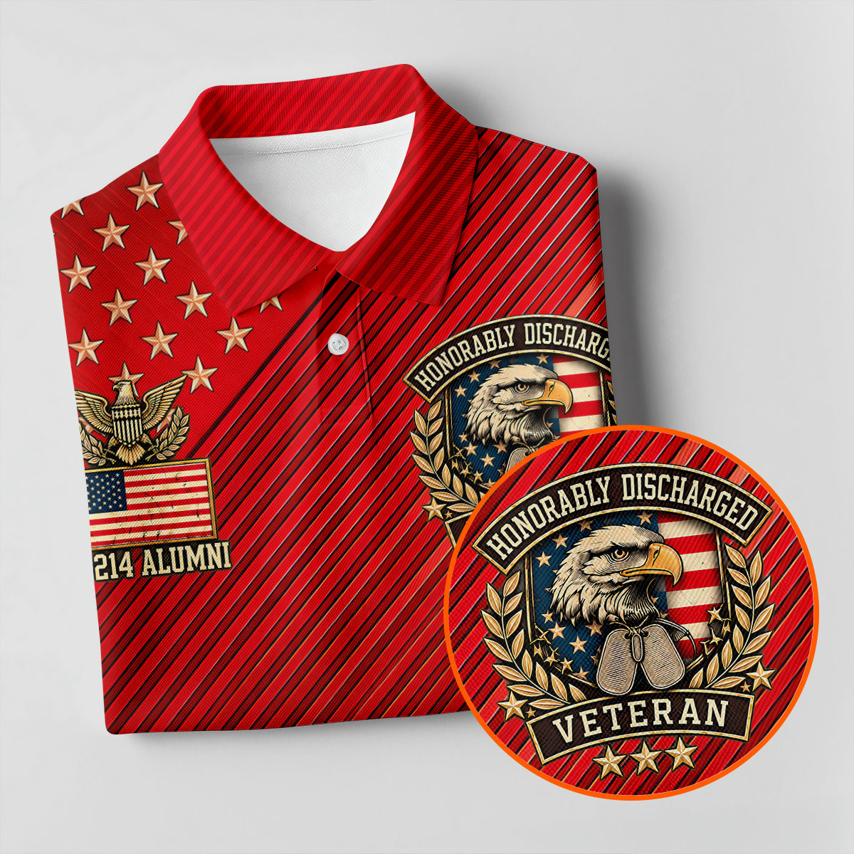 Veterans Day USA Eagle Emblem Polo Shirt, Golf Shirts For Women, Womens Golf Tops