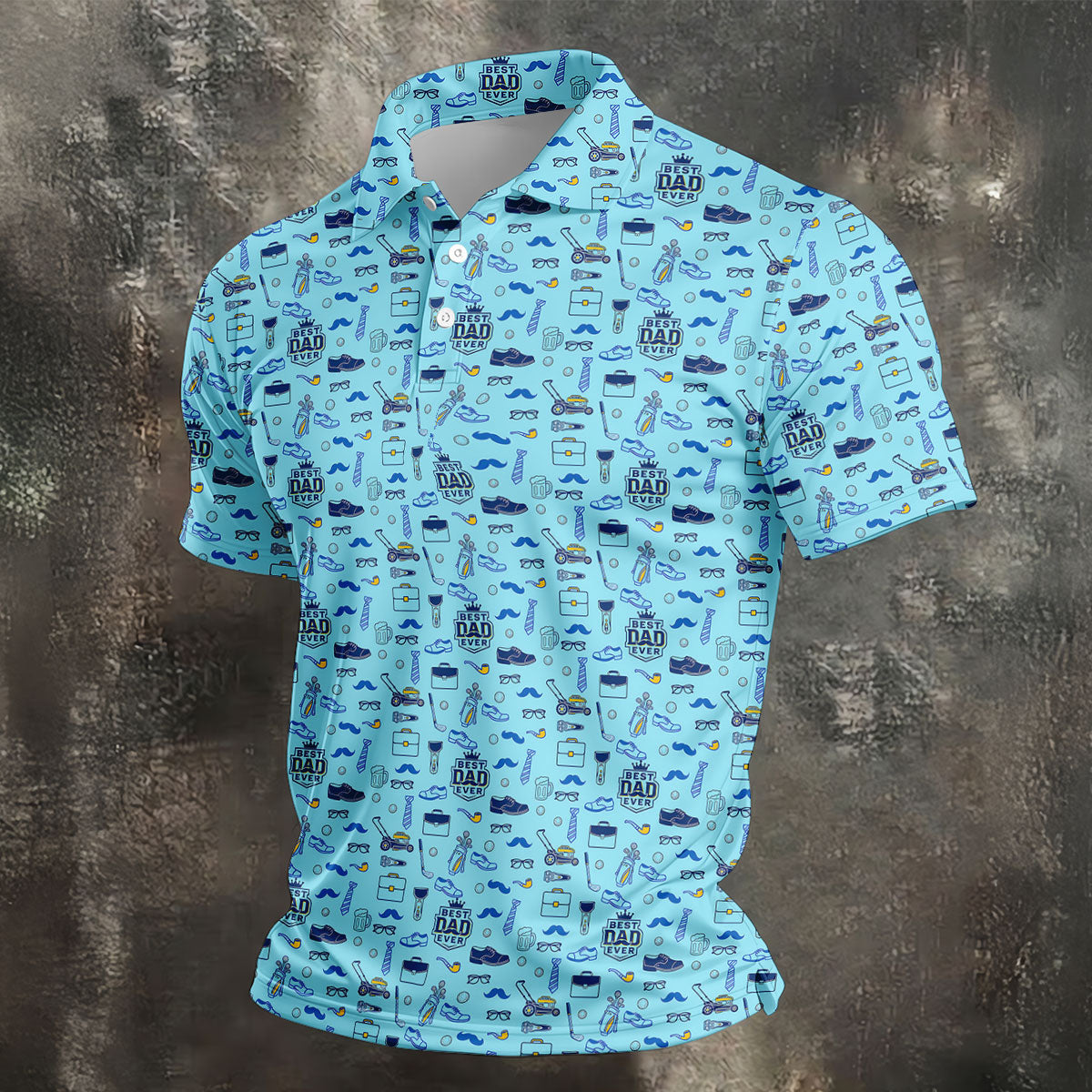 Best Dad Ever Dad Life Doodle Pattern Father's Day Golf Shirt, Golf Gift For Dad