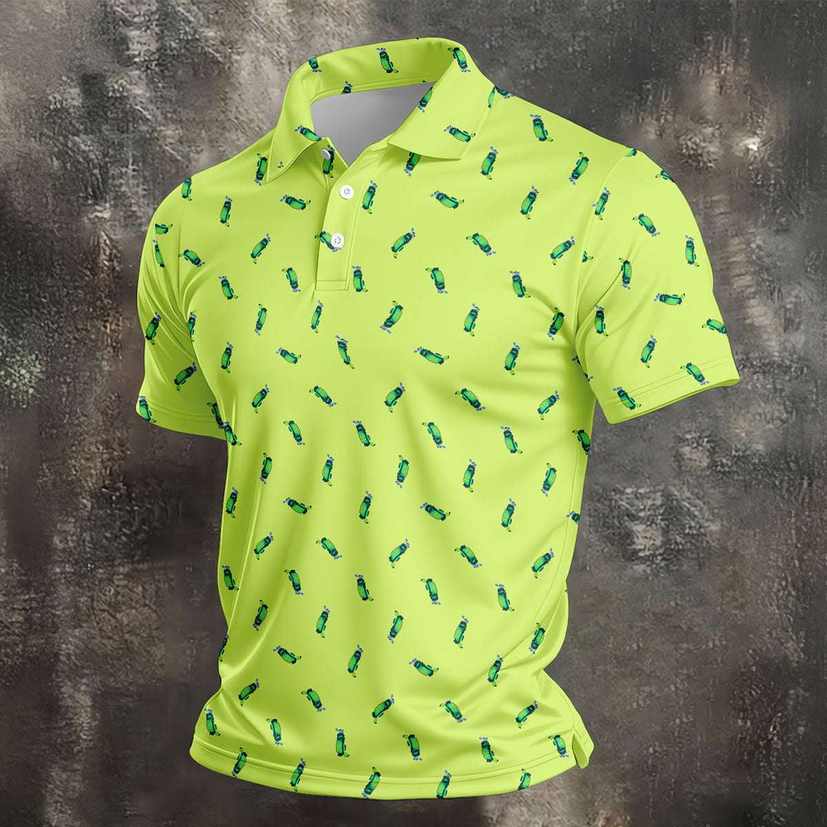 The Best Dad By Par Doodle Pattern Father's Day Golf Shirt, Golf Gift For Dad