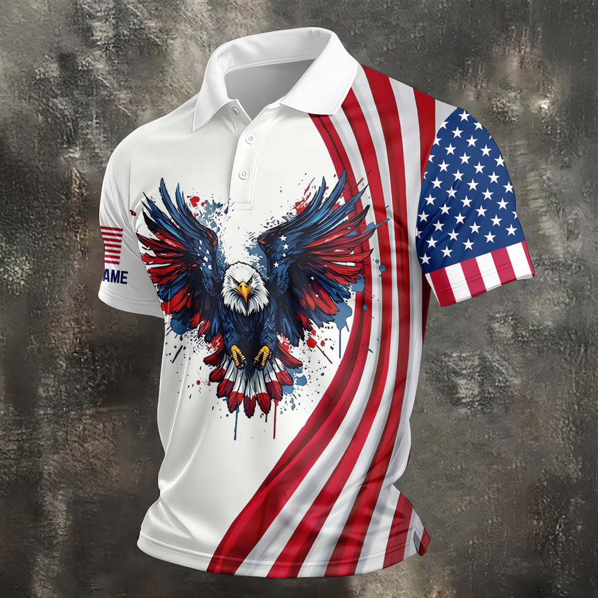 God Bless America 250 Years US Flag Golf Shirt, Patriotic 4th Of July Golf Shirts For Men
