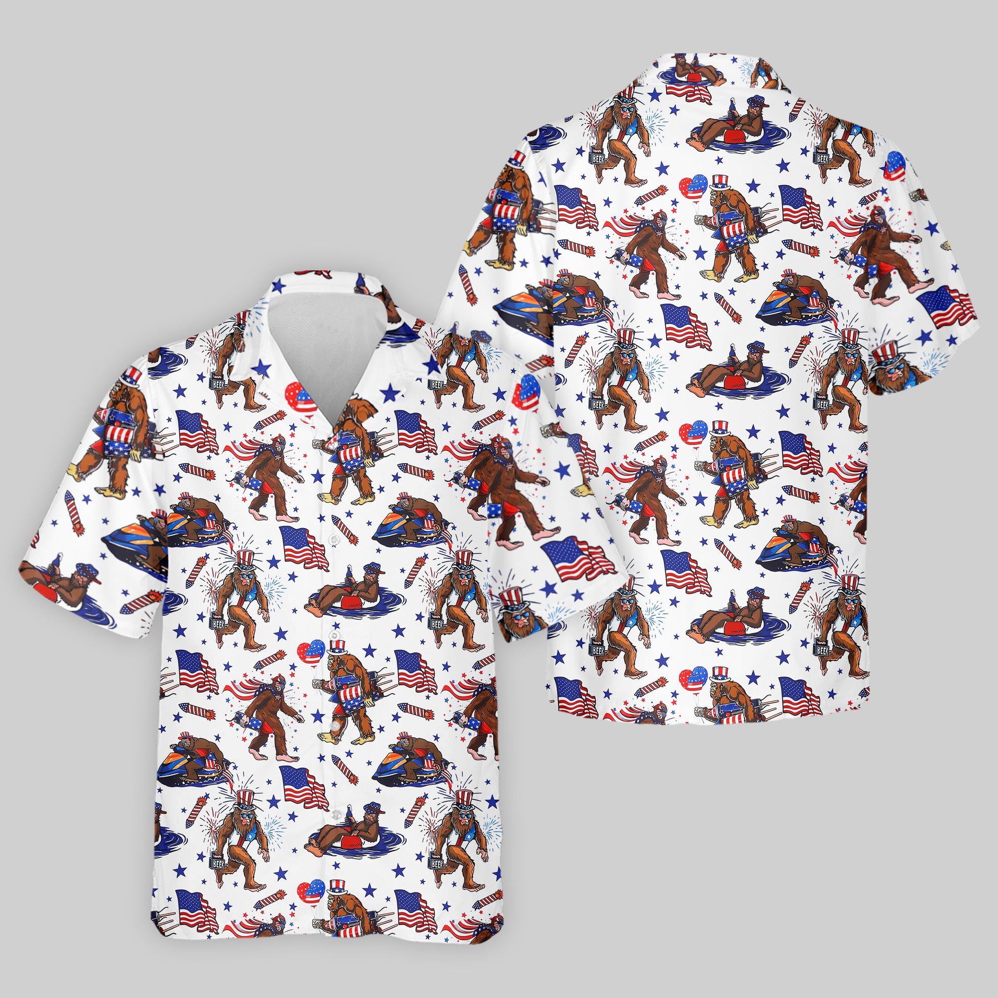 Bigfoot Sasquatch Funny Golf Polo Shirt, America 250 Anniversary Golf Shirt, 4th Of July Polo