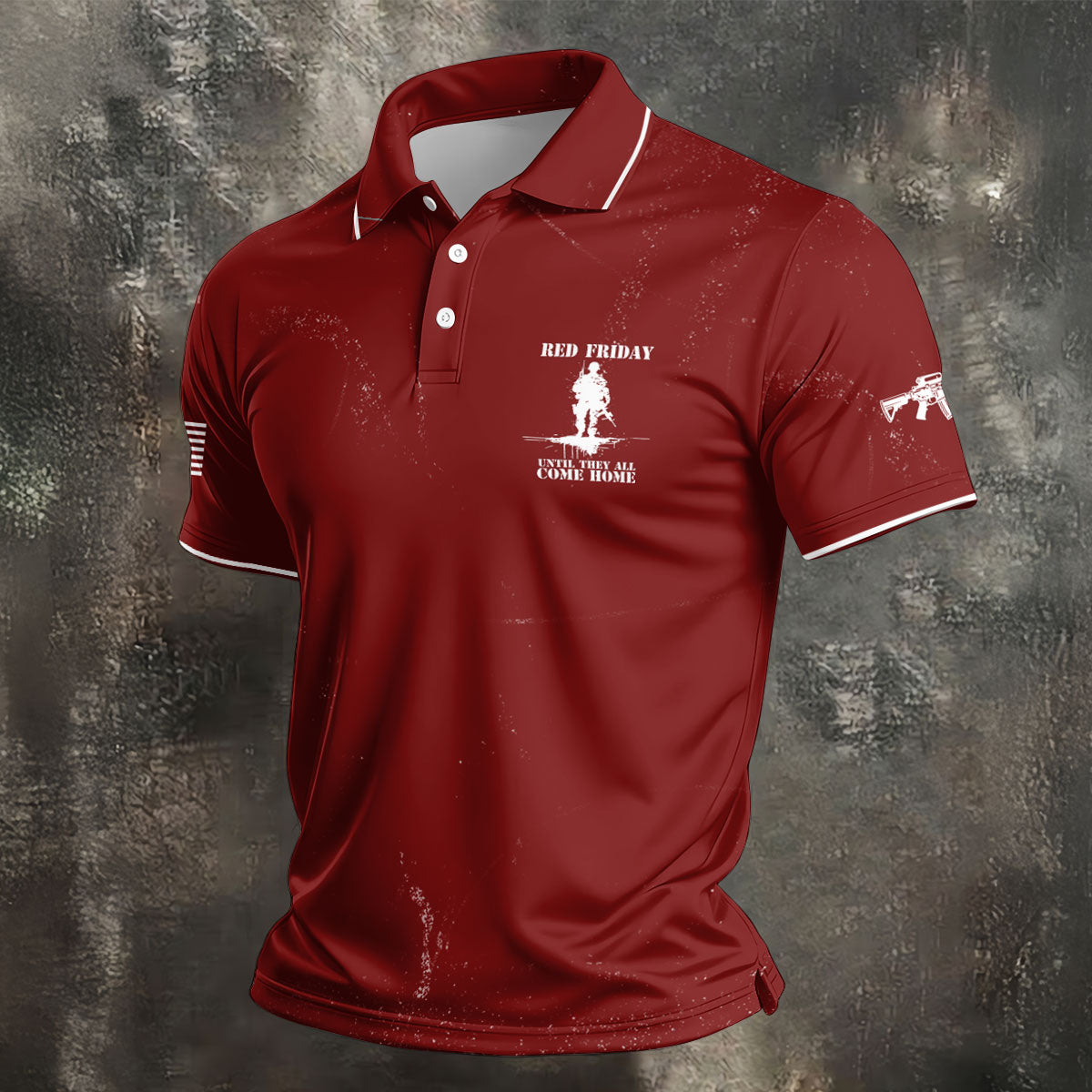 RED Friday Untill They All Come Home Red Golf Shirt, Veteran Memorial 250 Years Polo Shirts For Men