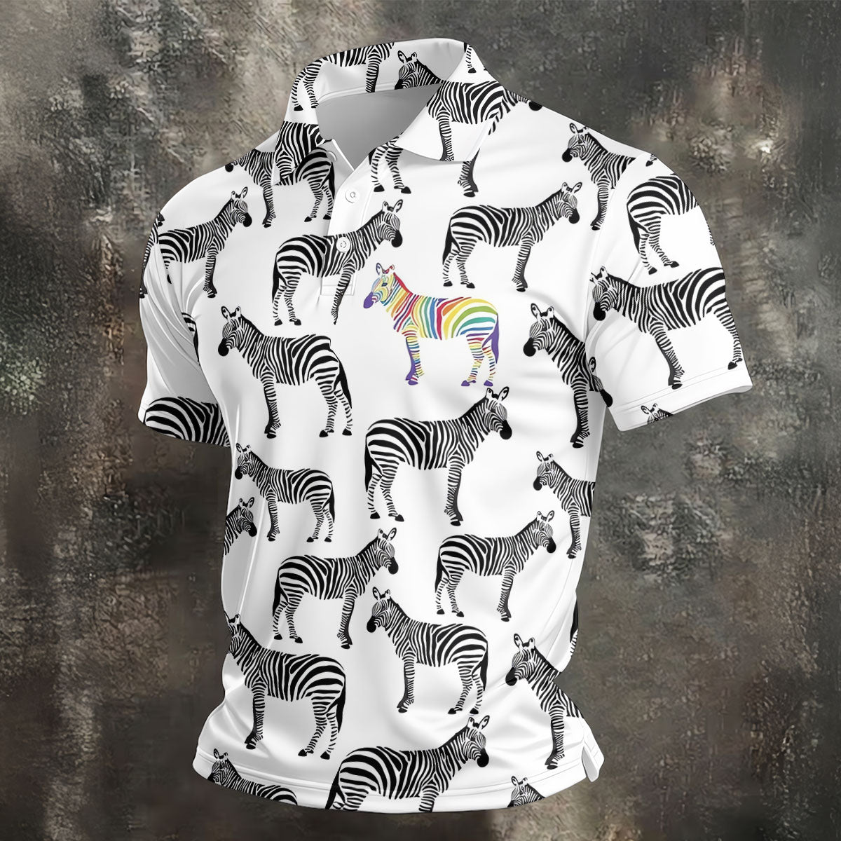 Rainbow Zebra Be Yourself Pride Month Support Golf Tops For Men, LGBT Community Polo Shirts For Men