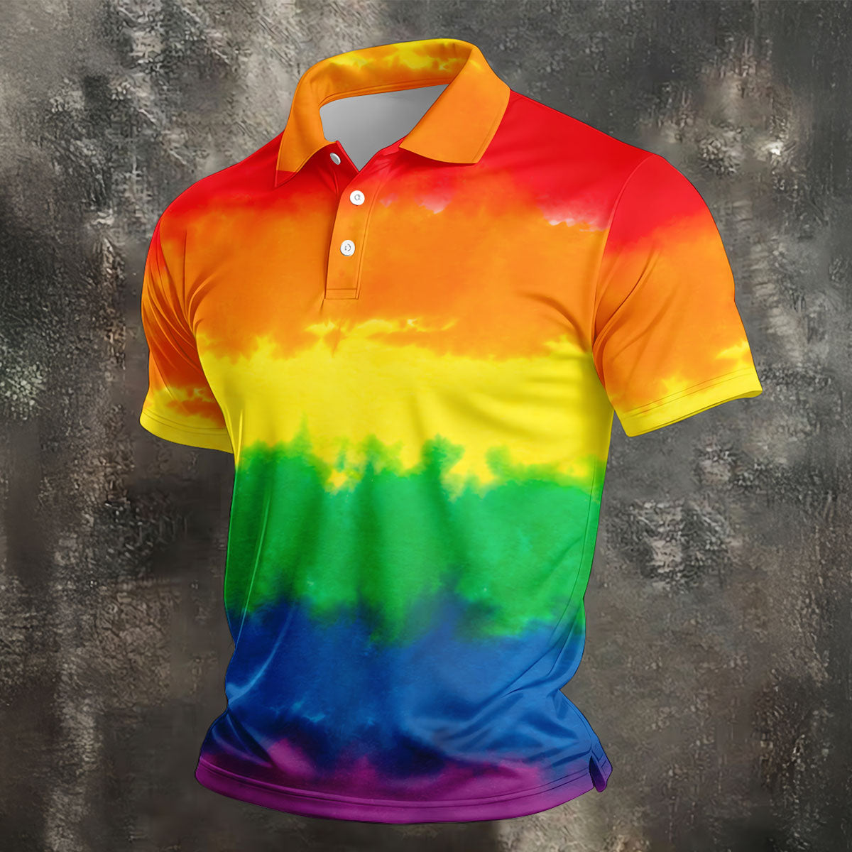 LGBT Rainbow Pride Month Celebrate Tie-Dye Print Golf Tops For Men, Pride Colors Golf Shirts For Men