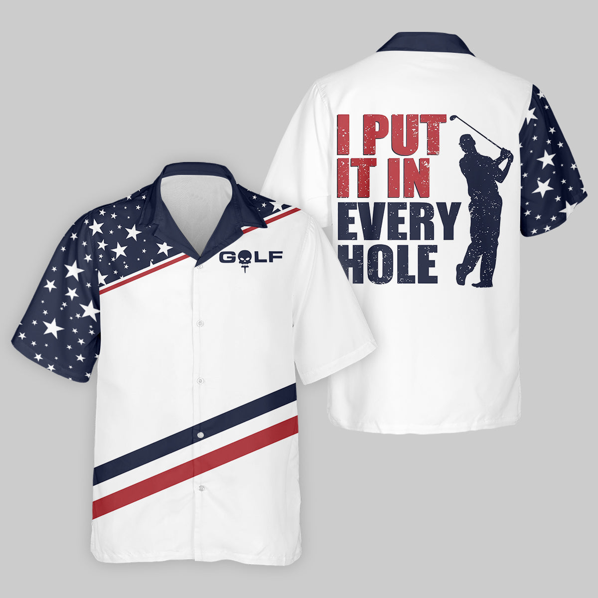 I Put It in Every Hole Mens Golf Polo Shirt, Mens Golf Gift, Funny Golf Shirt, America 250 Anniversary Golf Shirt