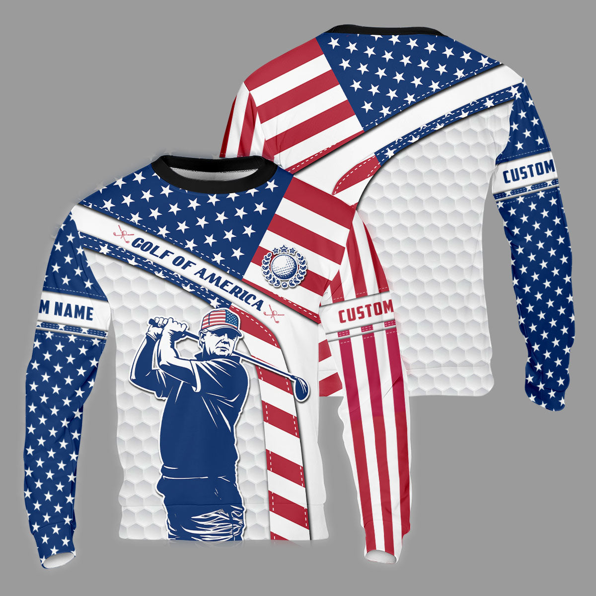 Funny Trump Golf Of America Custom Polos For Men, Mens Golf Gift, US 250 Anniversary Golfing Apparel