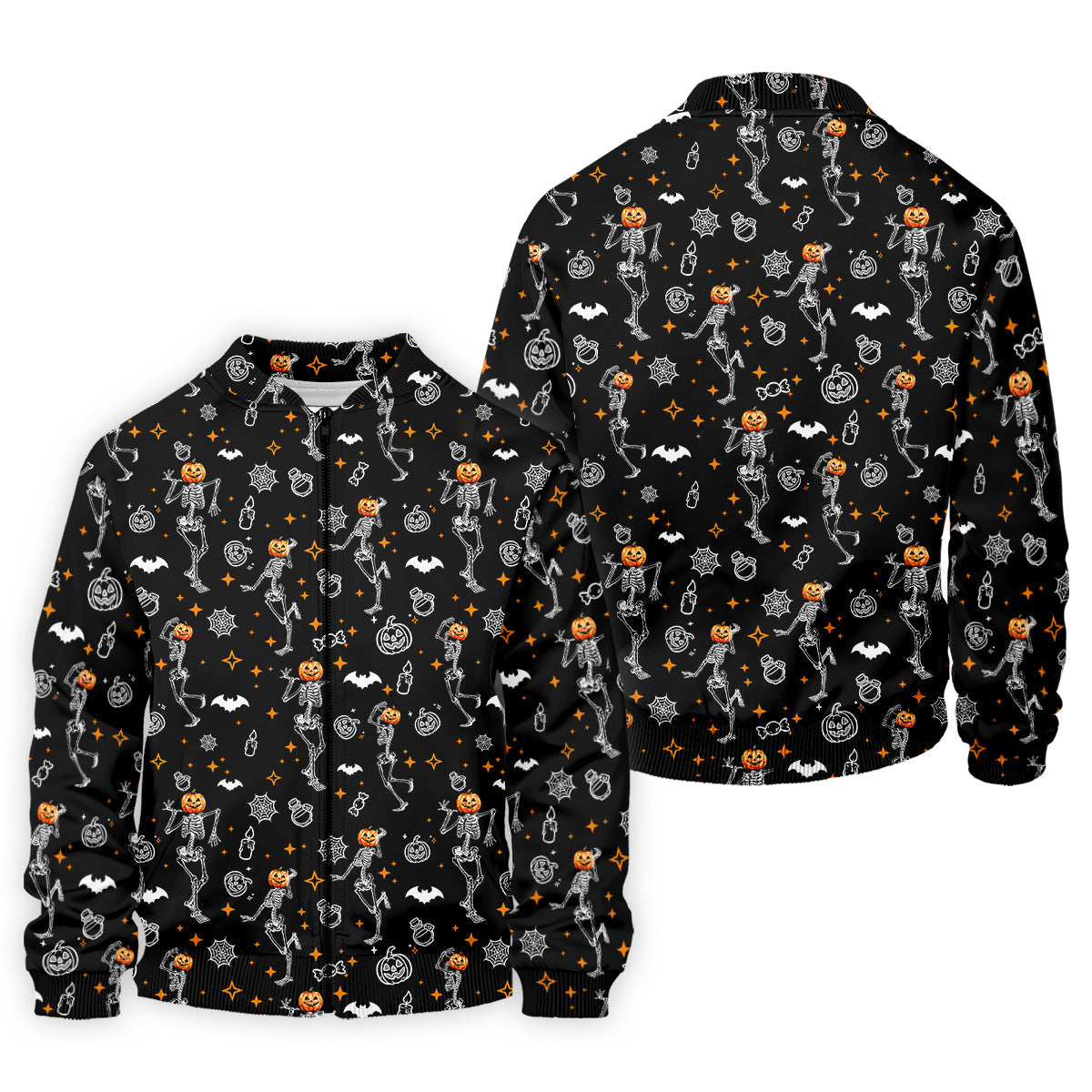 Skeleton Black Golf Shirt, Halloween Golf Shirt, Fun Golf Polos, Men's Long Seeve Golf Shirts, Golf Gifts For Men