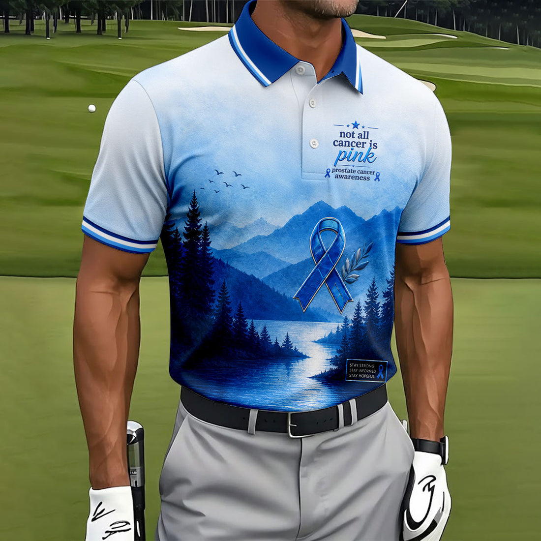 Not All Cancer Is Pink Prostate Cancer Awareness Polo Shirt, Men's Golf Shirt, Mens Golf Apparel