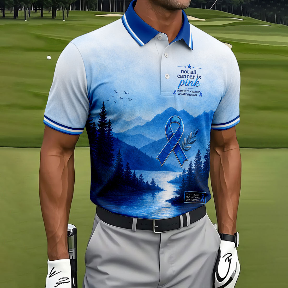 Not All Cancer Is Pink Prostate Cancer Awareness Polo Shirt, Men's Golf Shirt, Mens Golf Apparel