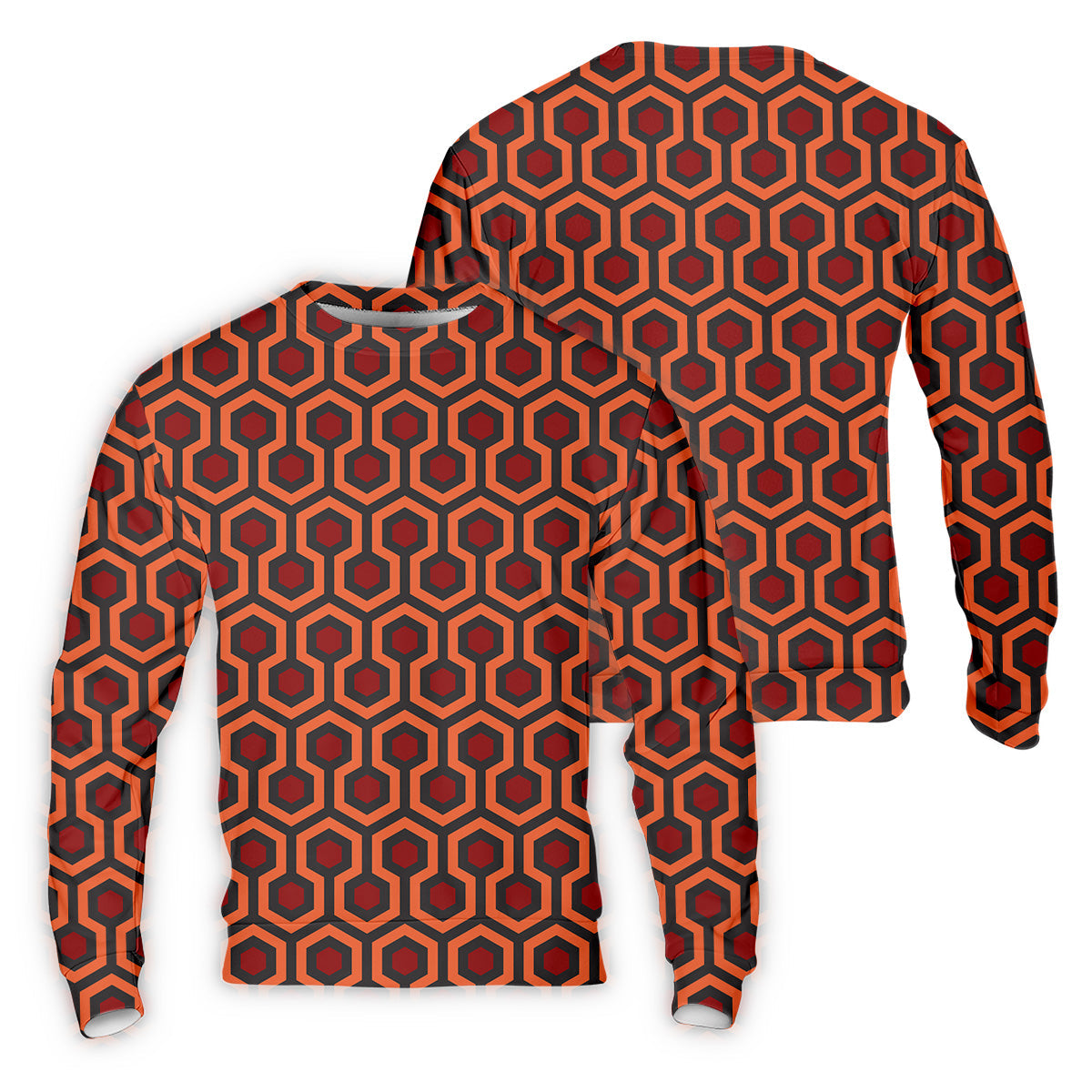 Spooky Hotel Carpet Horror Pattern Mens Golf Polo Shirt Pattern Golf Shirt, Halloween Golf Shirts, Golf Shirts For Men