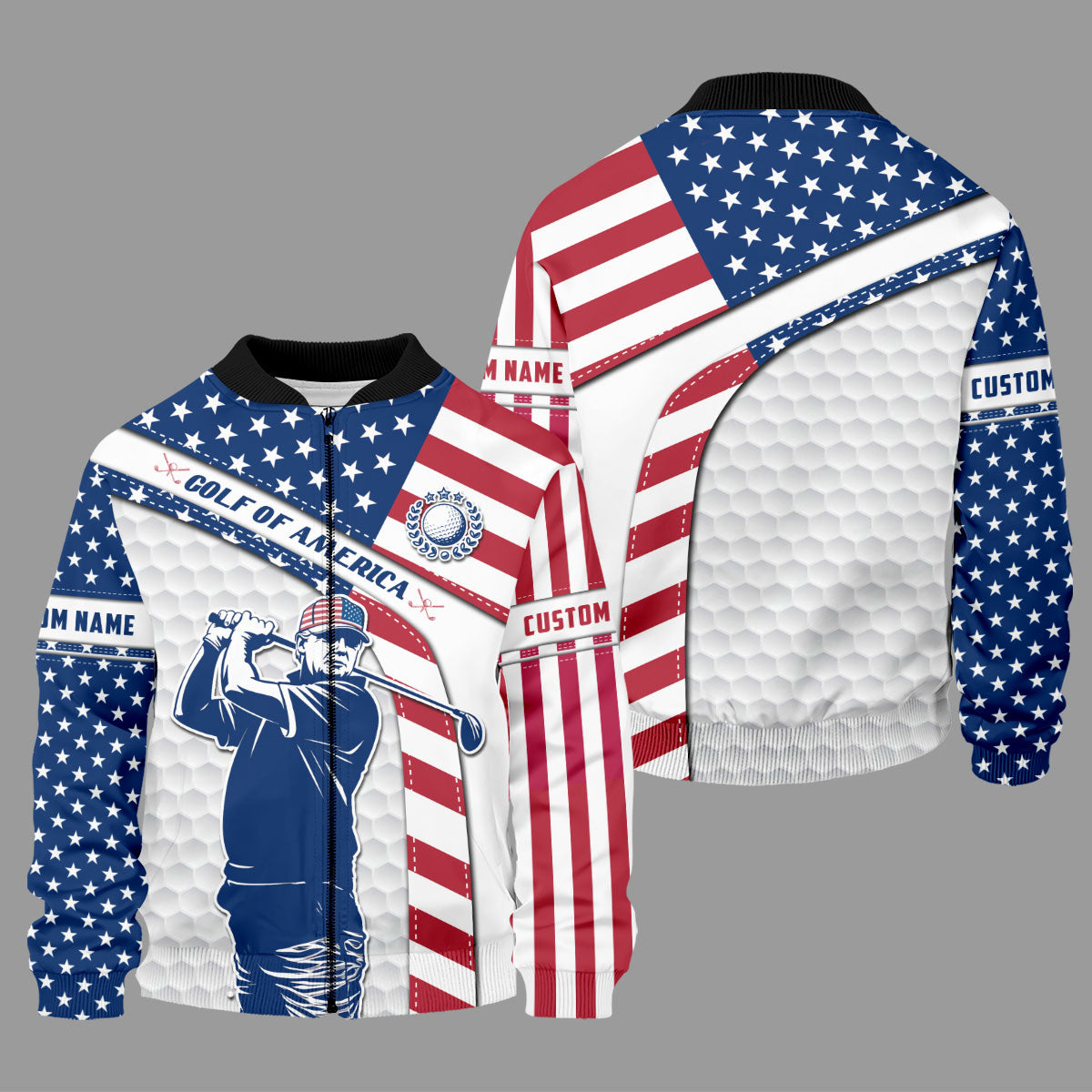 Funny Trump Golf Of America Custom Polos For Men, Mens Golf Gift, US 250 Anniversary Golfing Apparel