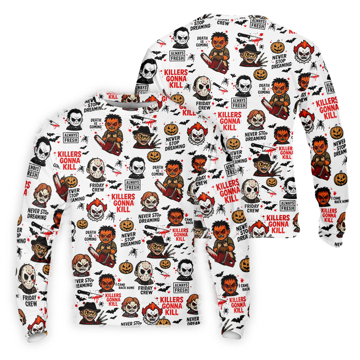 Classic Horror Characters Halloween Golf Shirt, Men's Golf Polo Shirt Horror Movie Shirt