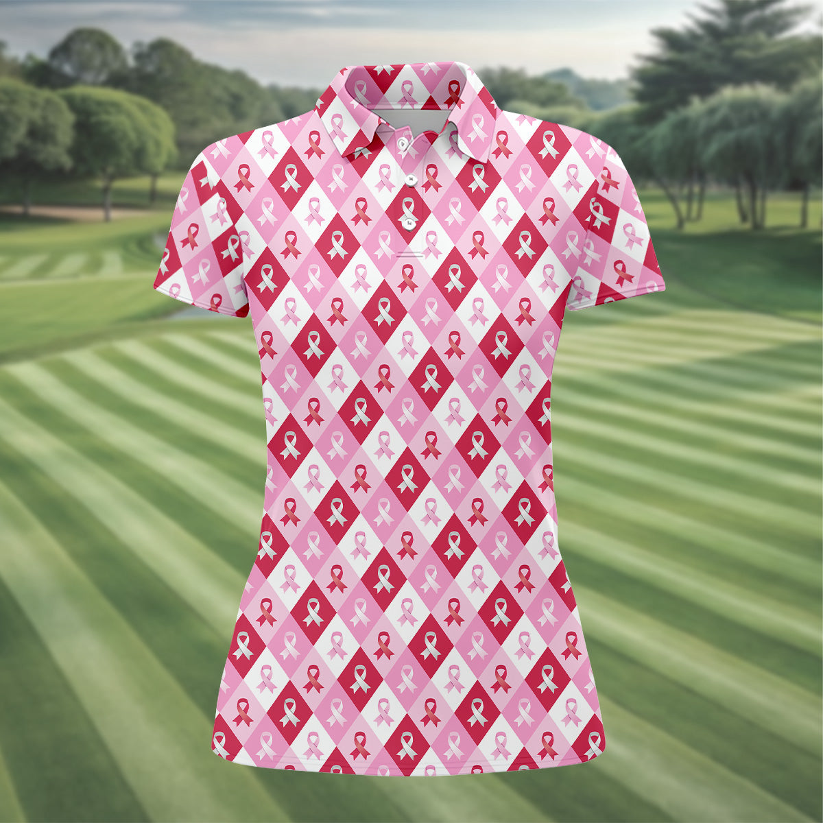 Pink Women Golf Shirt, Breast Cancer Golf Shirt, Breast Cancer Awareness Shirts, Ladies Golf Shirt