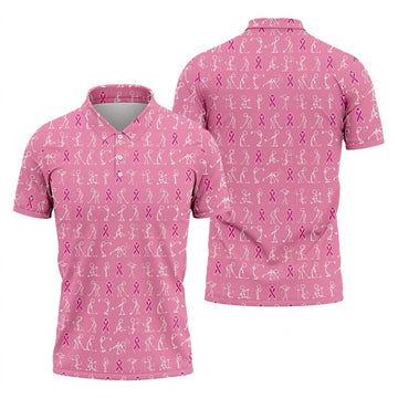 Breast Cancer Funny Figure Golf Shirt, Breast Cancer Awareness Shirts, Couple Golf Shirt. Matching Golf Shirt