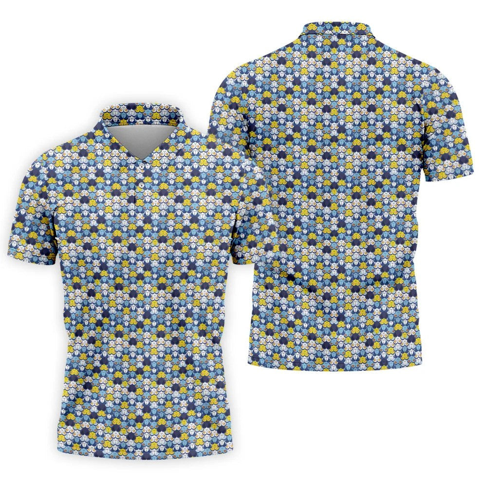 Funny Beer Pretzel Cleavage Pattern Golf Polo Shirt, Mens Golf Polo, Printed Golf Shirts
