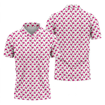 The Pink Taco Seamless Pattern White Golf Shirt, Golf Tops For Men, Tacos Lover Golf Gift For Men