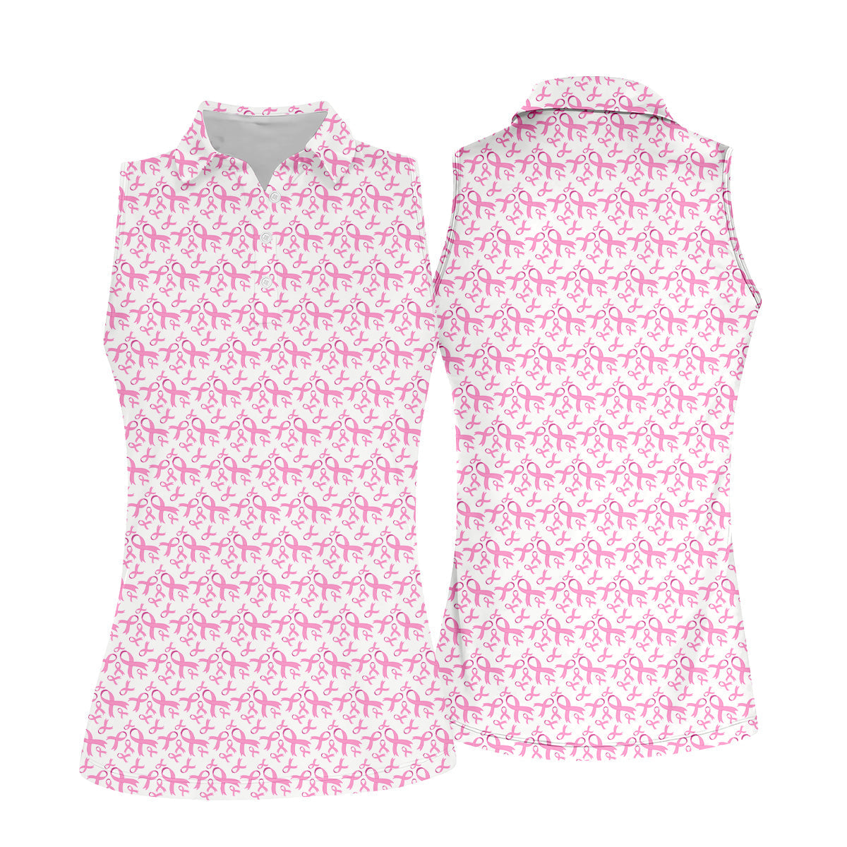 Pink Ribbon Breast Cancer Women Golf Shirt, Breast Cancer Awareness Shirt, Golf Gifts For Women,