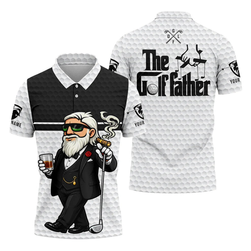 The Golf Father Golf Man Golf Ball Pattern Funny Golf Shirts, Father's Day Golf Shirt, Golf Gift For Dad