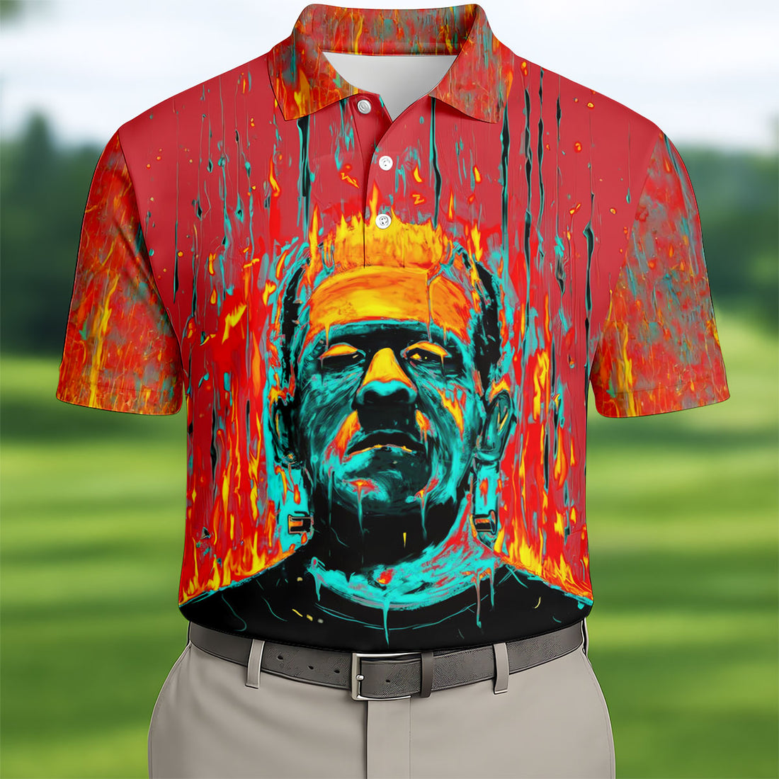 Horror Character Halloween Polo Shirt, Hawaiian Golf Shirt, Golf Shirts For Men