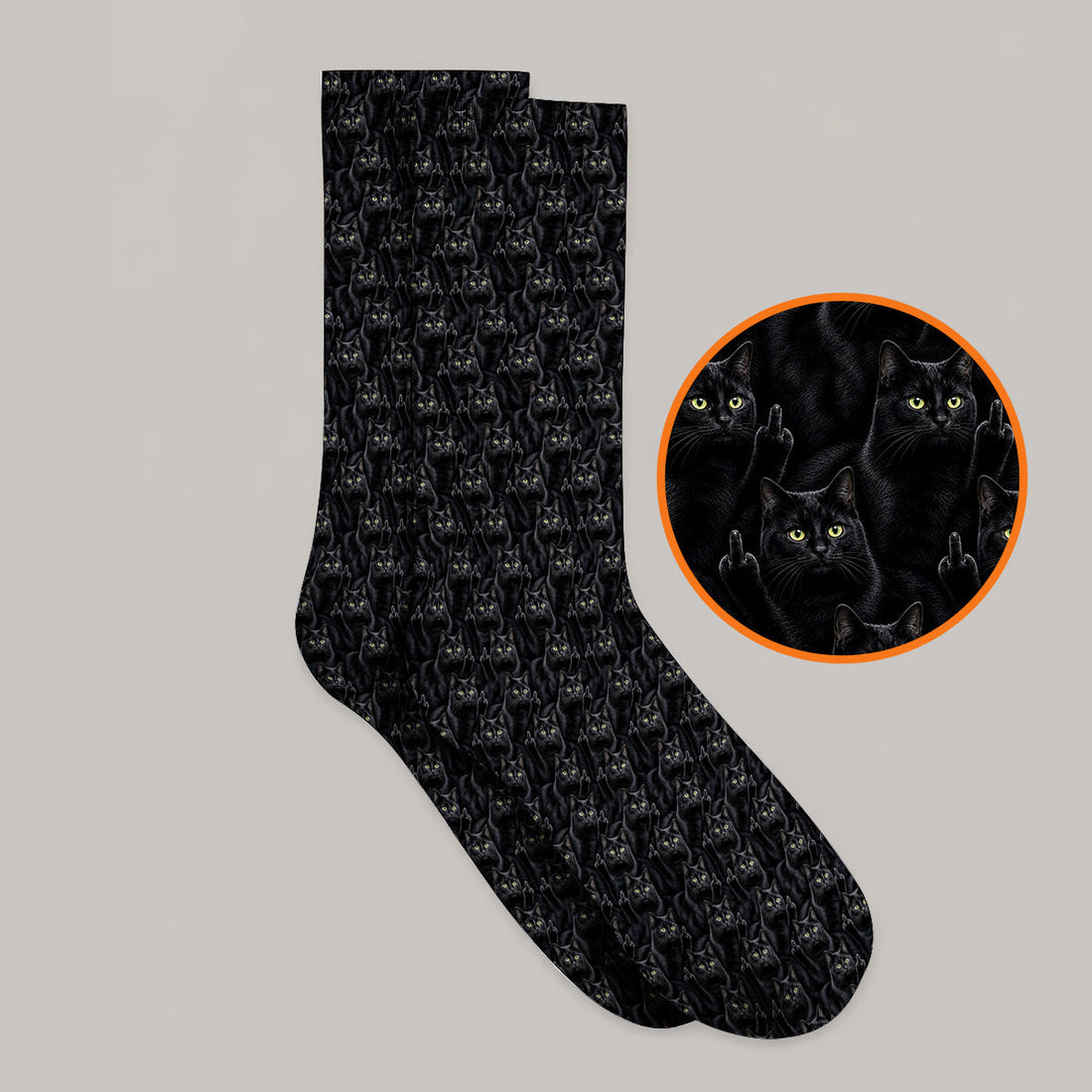 Black Cat Pattern Golf Socks, Funny Cat Lover Golf Premium Sock, Golf Gift For Golfer