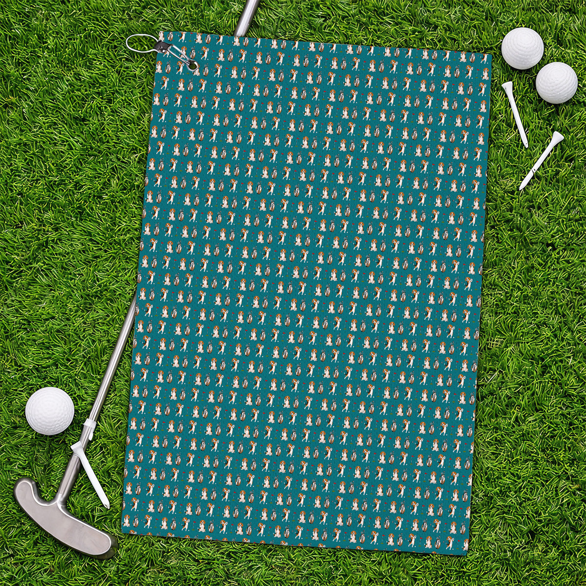 Beagle Golf Pattern Golf Towel, Hunting Dog Golf Towels, Funny Golf Gift For Golfer