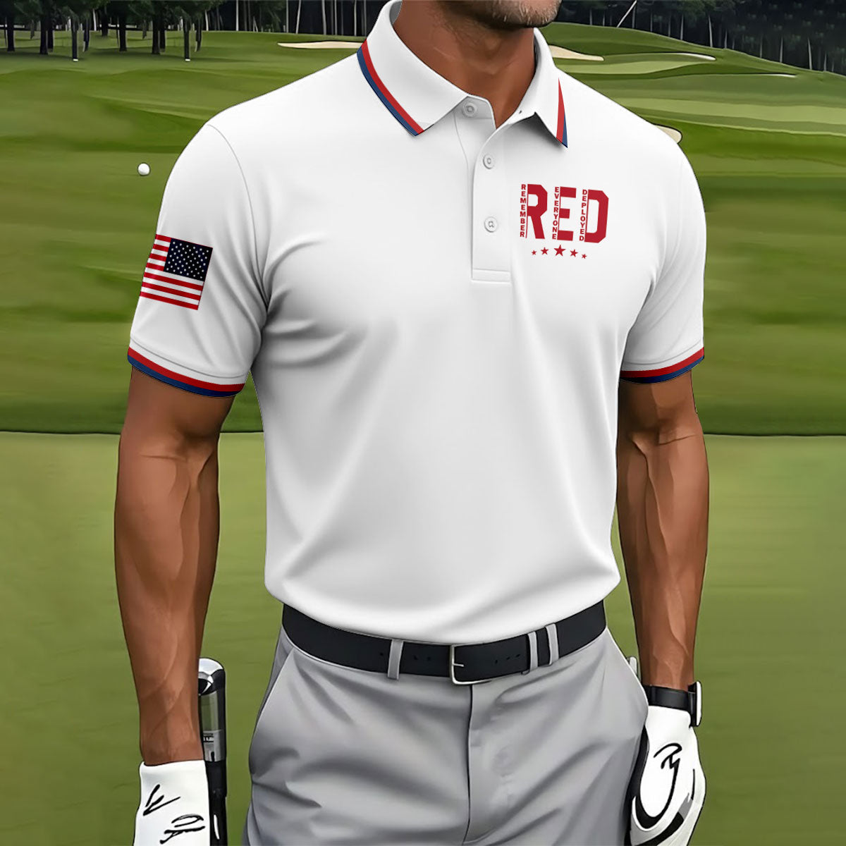 RED Friday Military Support 250 Anniversary Patriotic Golf Shirt, Golf Shirts For Men