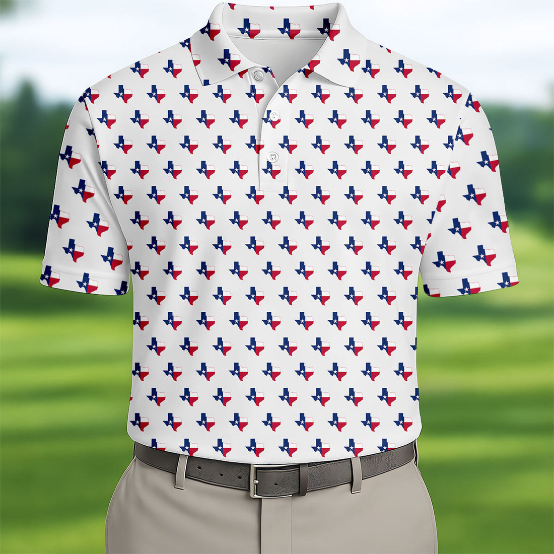 Texas Flag State Pattern Golf Polo Shirt, Men's Golf Shirt, Hawaiian Golf Shirt