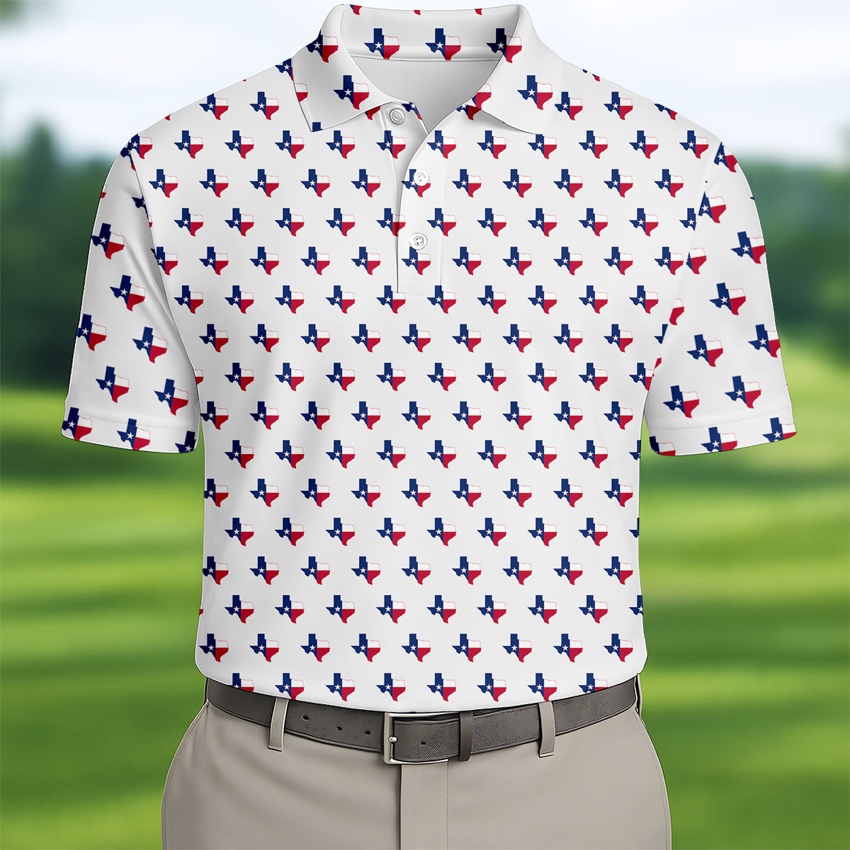 Texas Flag State Pattern Golf Polo Shirt, Men's Golf Shirt, Hawaiian Golf Shirt